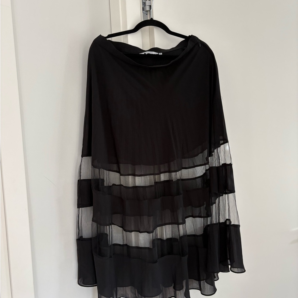 & Other Stories Black Sheer Maxi Skirt
